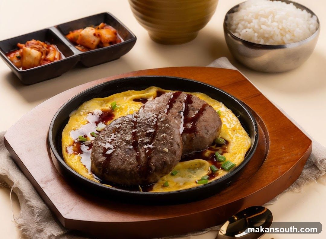 Steak and Eggs with Kimchi and Rice