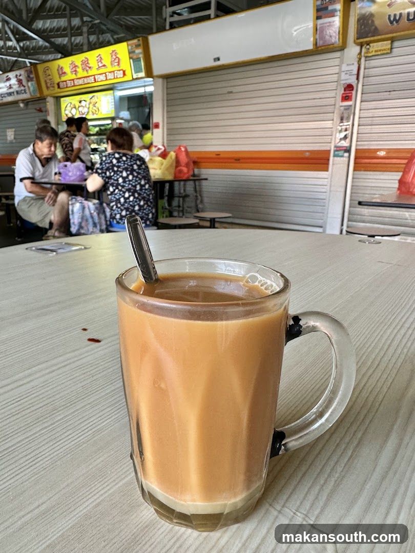 Glass of Milk Tea at a Food Stall