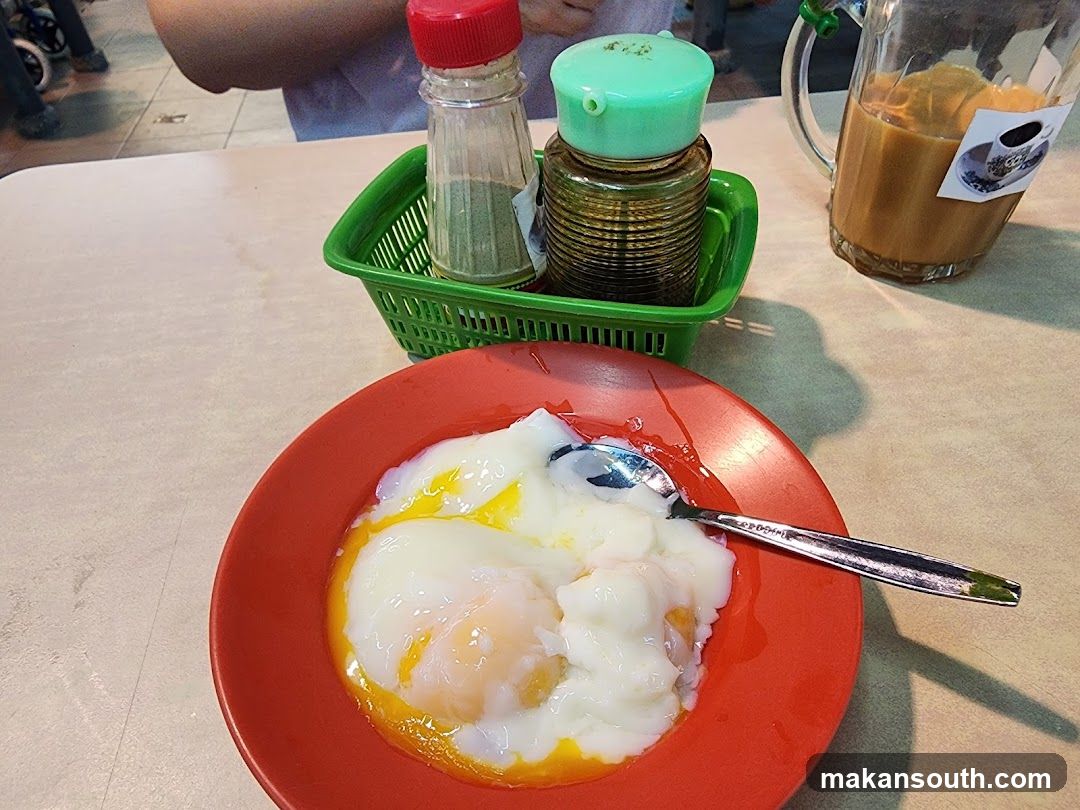 Soft-boiled eggs with coffee