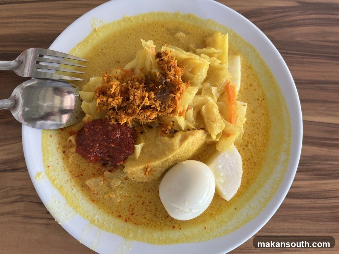 Lontong with Sambal and Egg