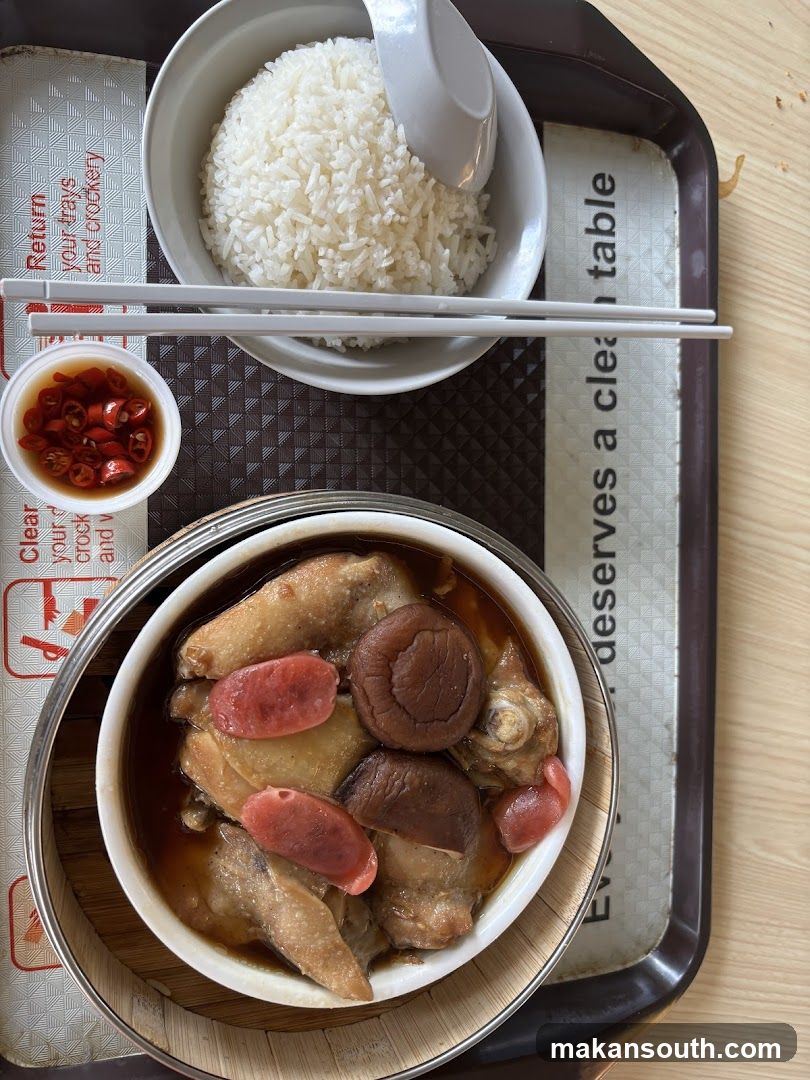 Steamed Chicken with Mushrooms and Sausage