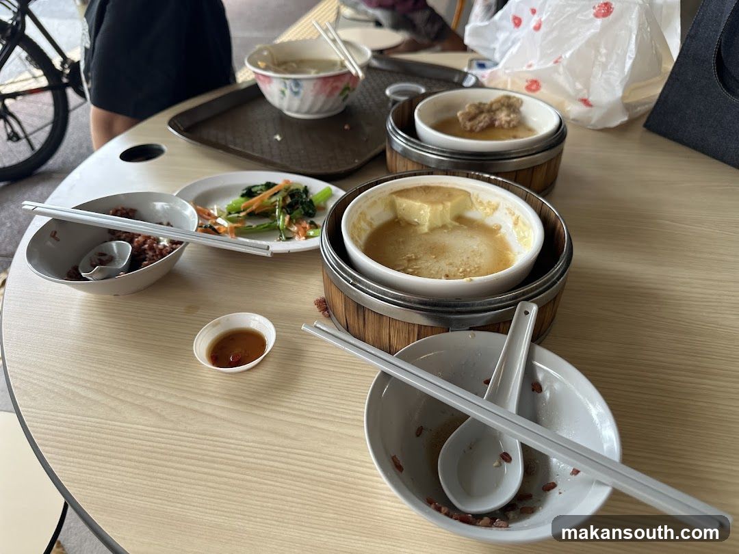 Table with unfinished meal