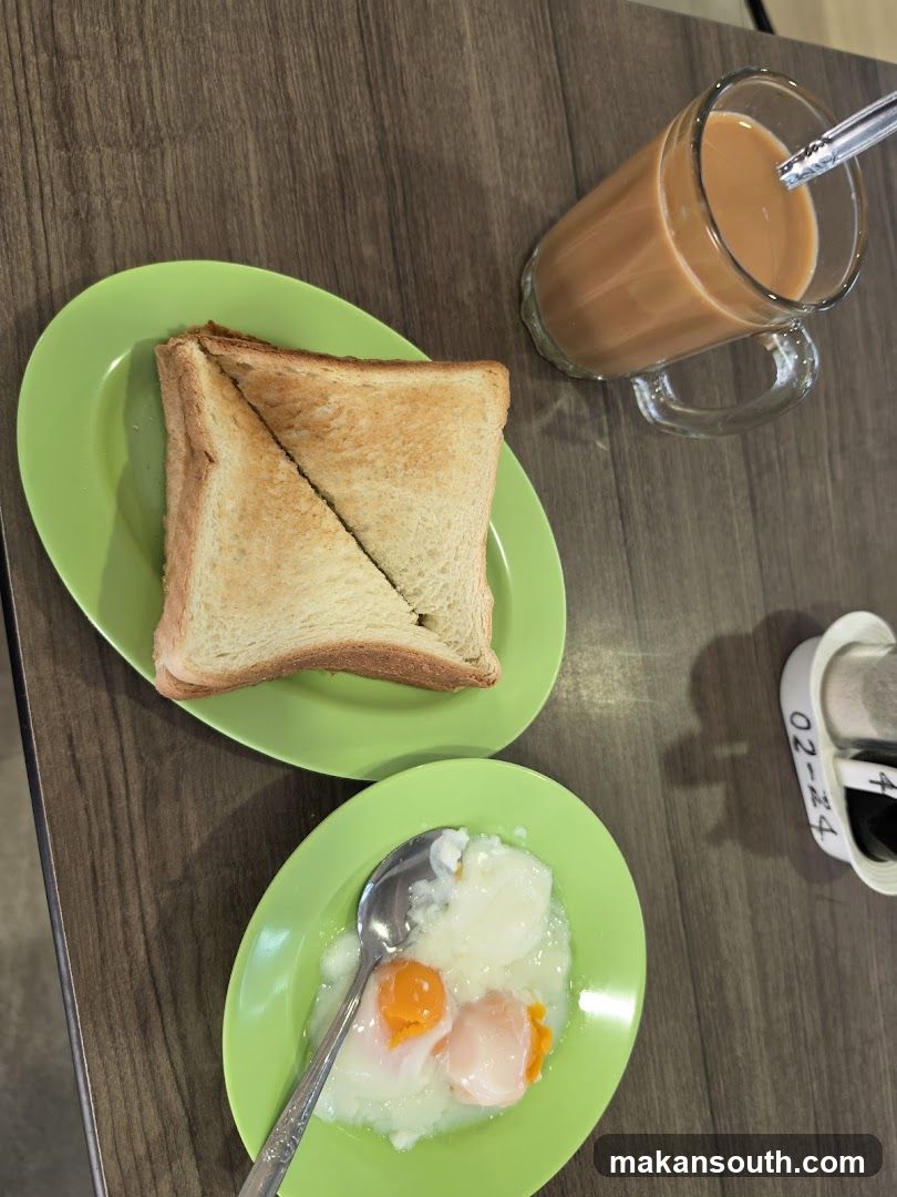 Toast and Eggs with Milk Tea
