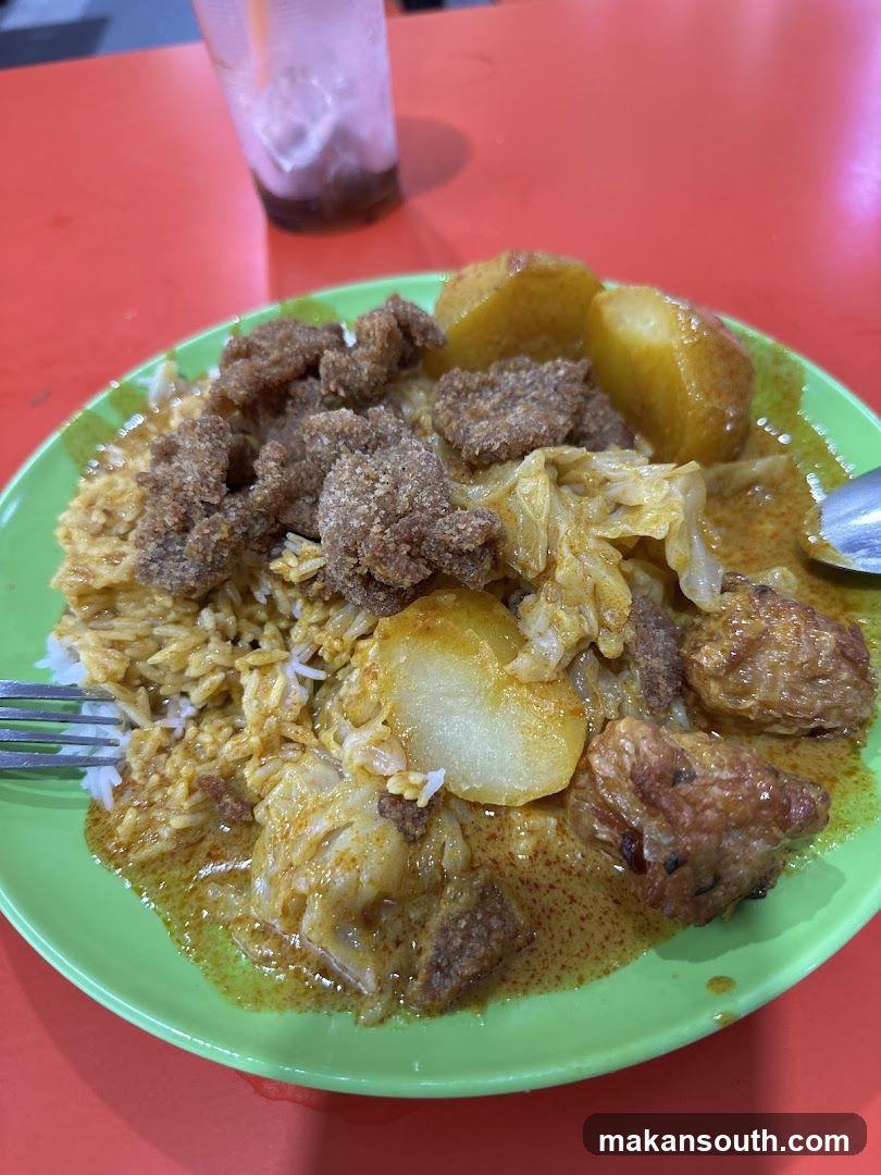 Curry Rice with Fried Meat and Potatoes