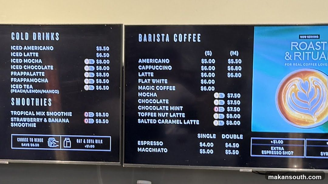 Barista Coffee Menu