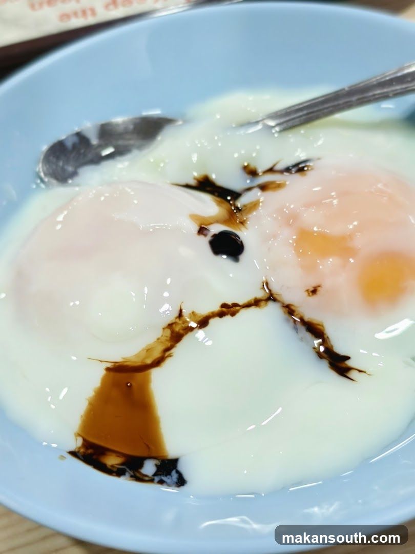 Soft-boiled eggs with soy sauce