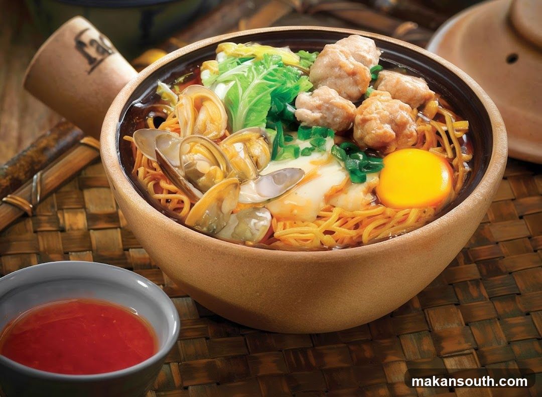 Noodle Dish with Wontons and Meat