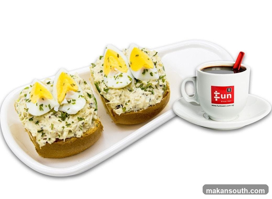 Egg Salad Toast with Coffee