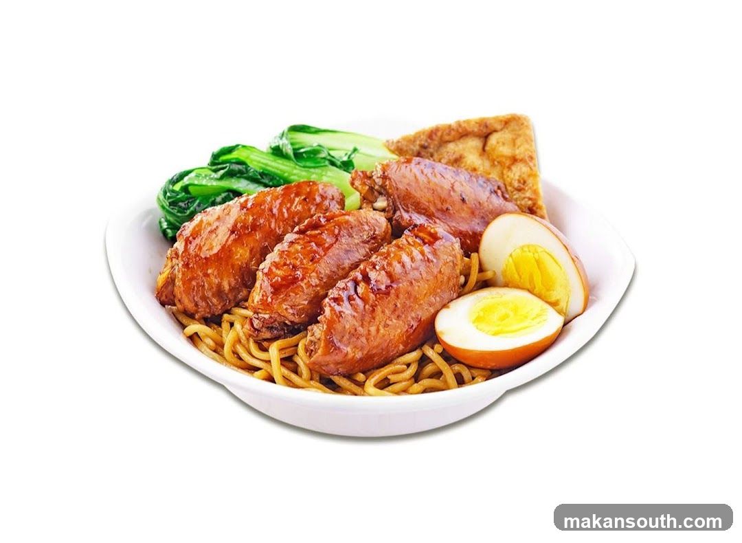 Noodles with Braised Chicken Wings