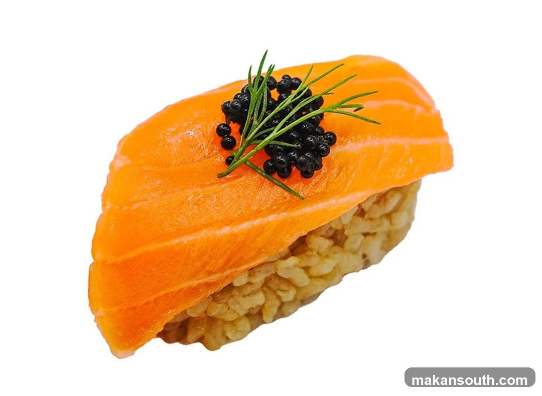 Salmon Nigiri with Caviar