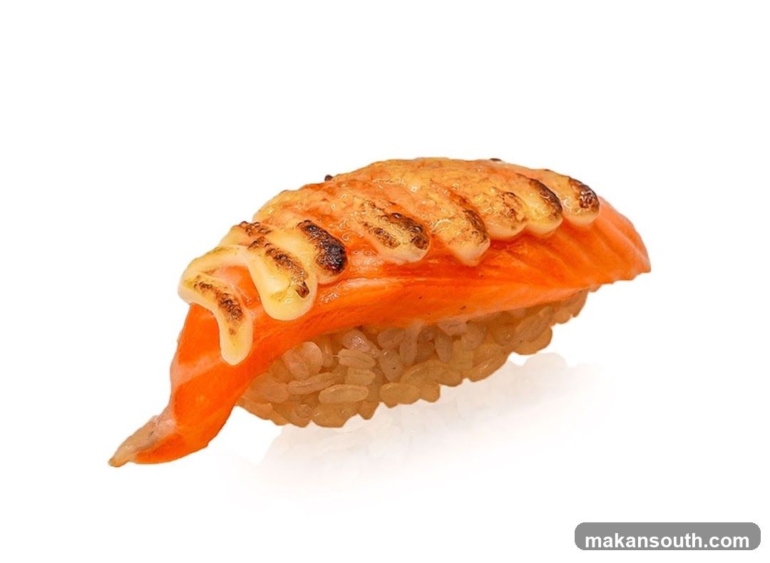 Salmon Nigiri with Torched Topping