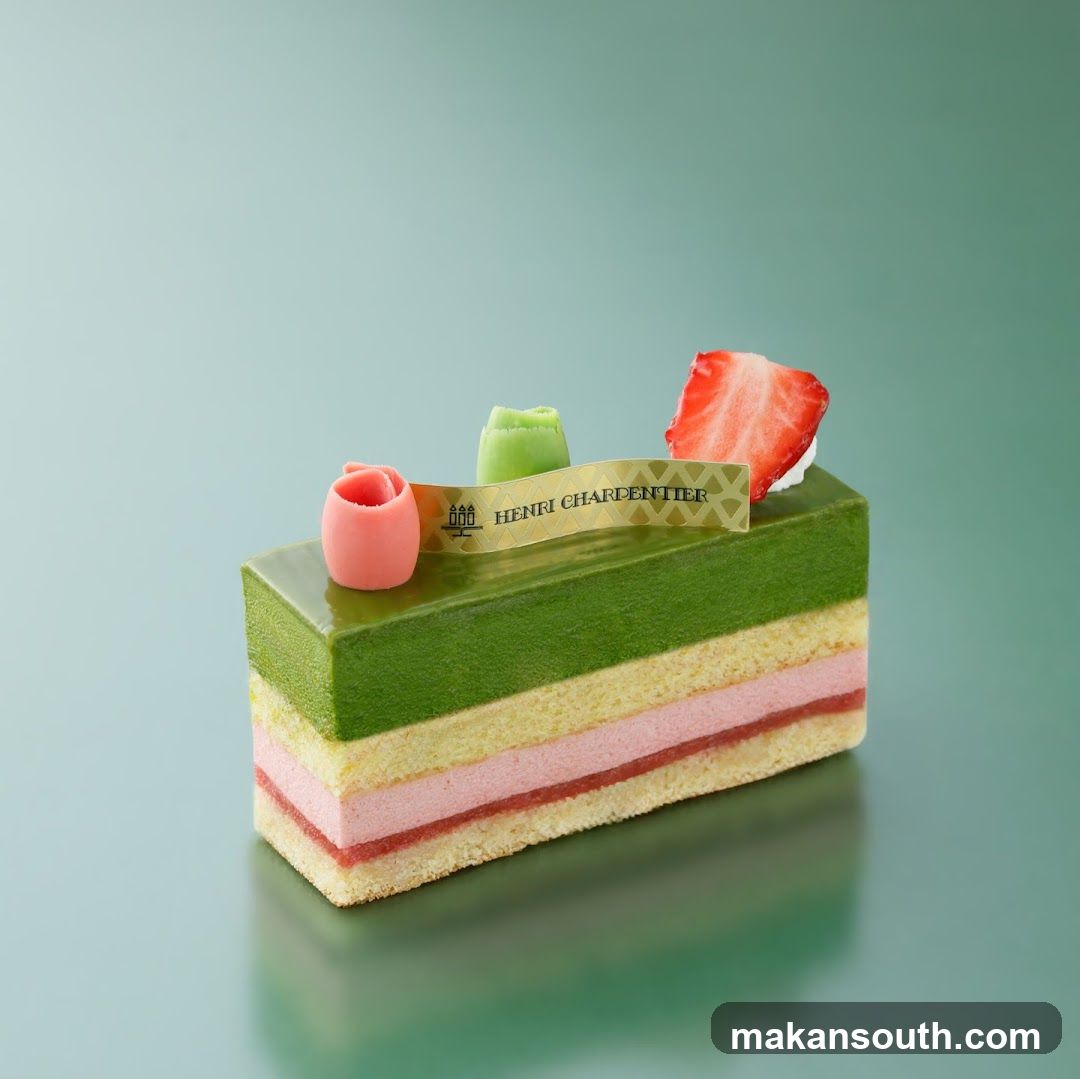 Matcha and Strawberry Layered Cake