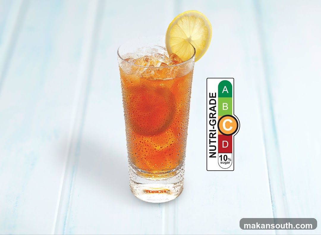 Iced Tea with Lemon and Nutri-Grade Label