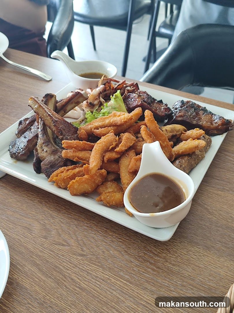 Meat Platter with Fries and Sauce