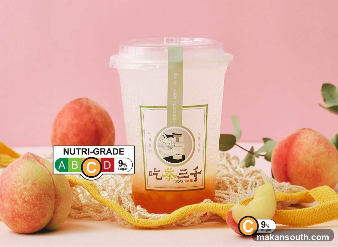 Peach Tea Drink with Nutri-Grade Label