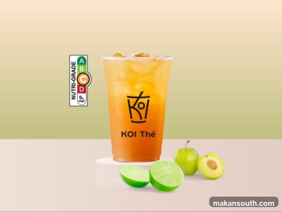 KOI Thé Drink with Fruit and Nutri-Grade Label