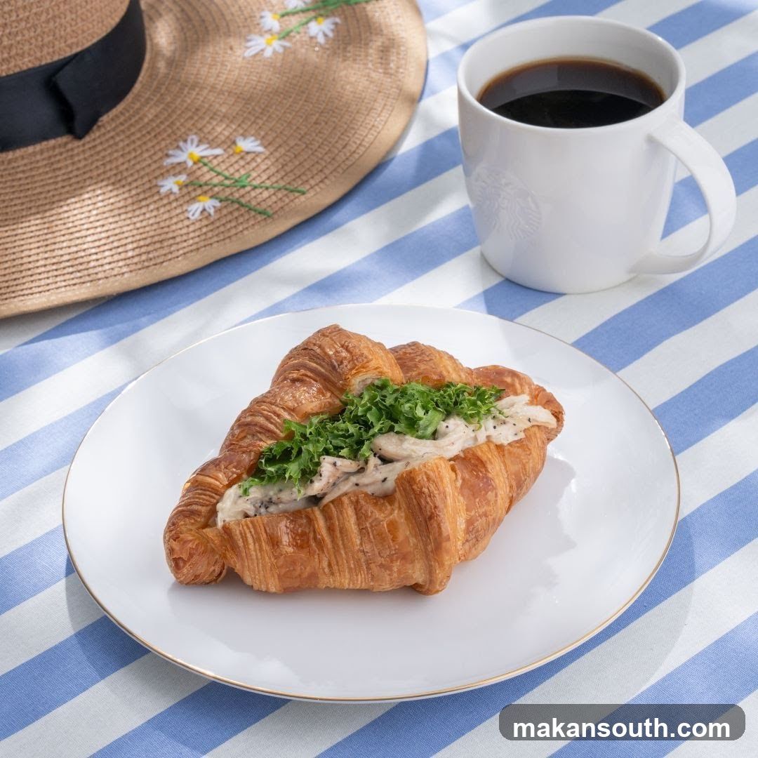 Croissant Sandwich and Coffee