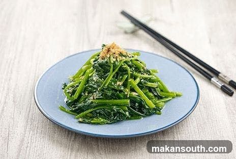 Stir-fried Greens with Toasted Garlic