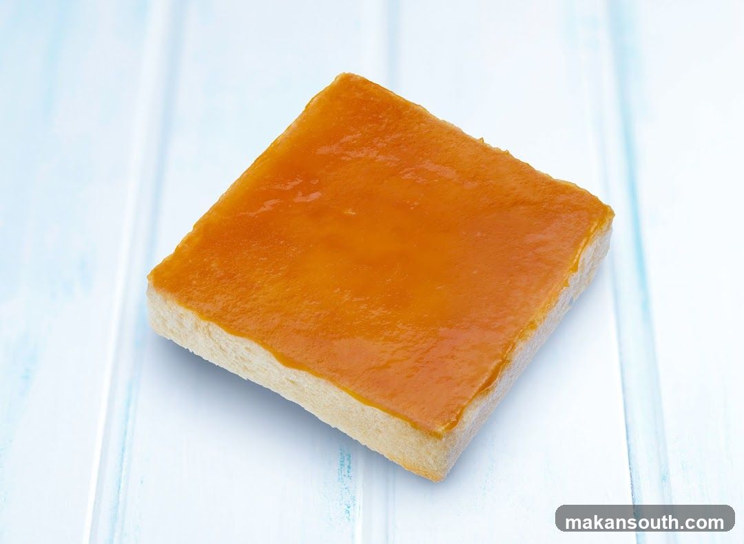 Square pastry with orange glaze