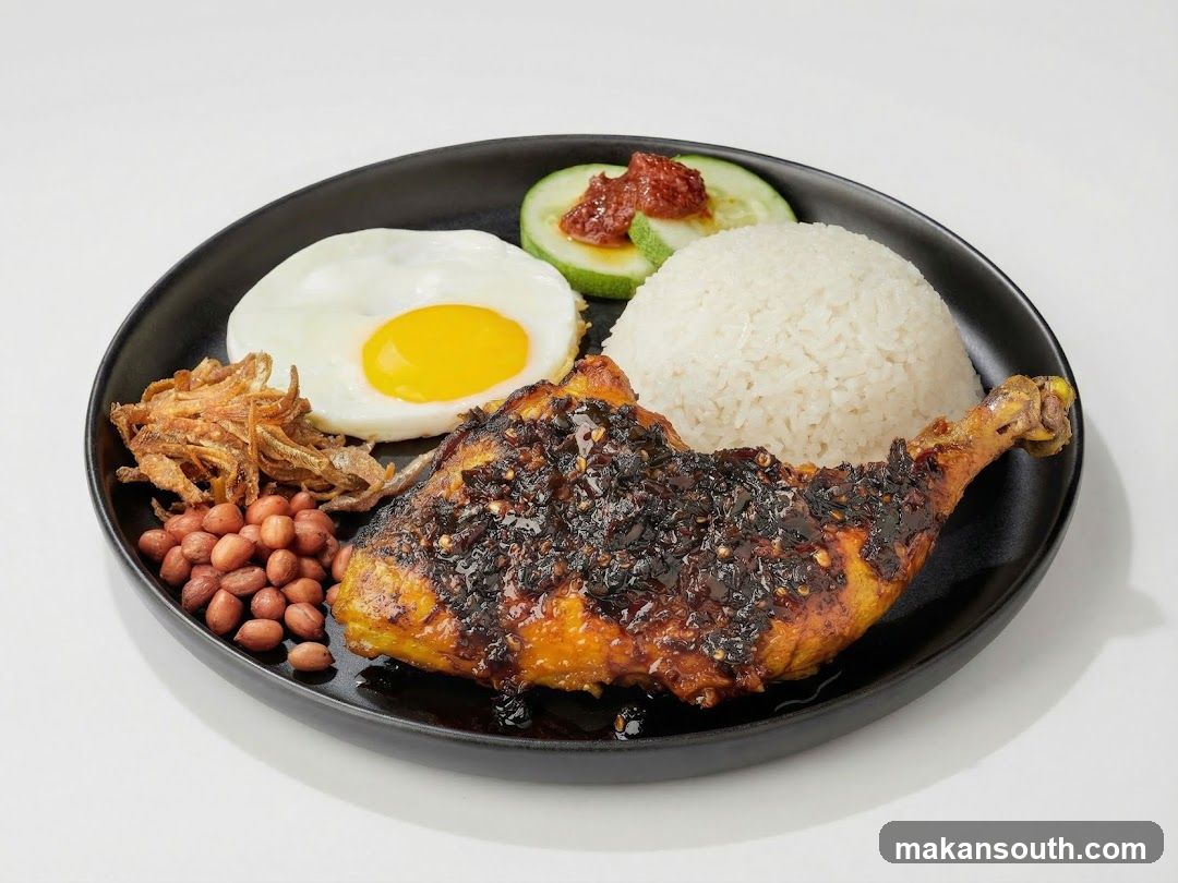 Nasi Lemak with Fried Chicken
