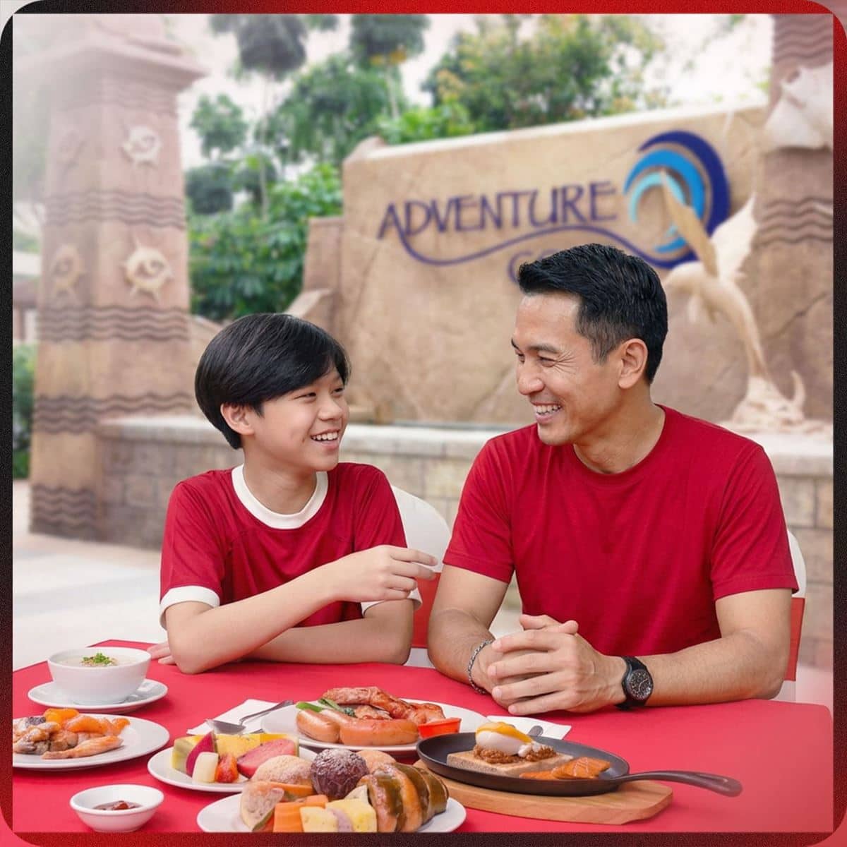 Breakfast with the Legends ticket poster and admission details at Adventure Cove Waterpark