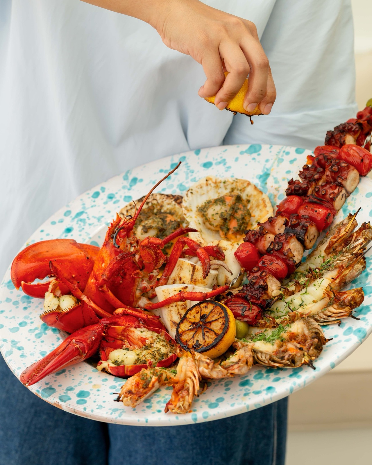 Charcoal-grilled seafood platter at Fico, Tanjong Beach Club, Sentosa