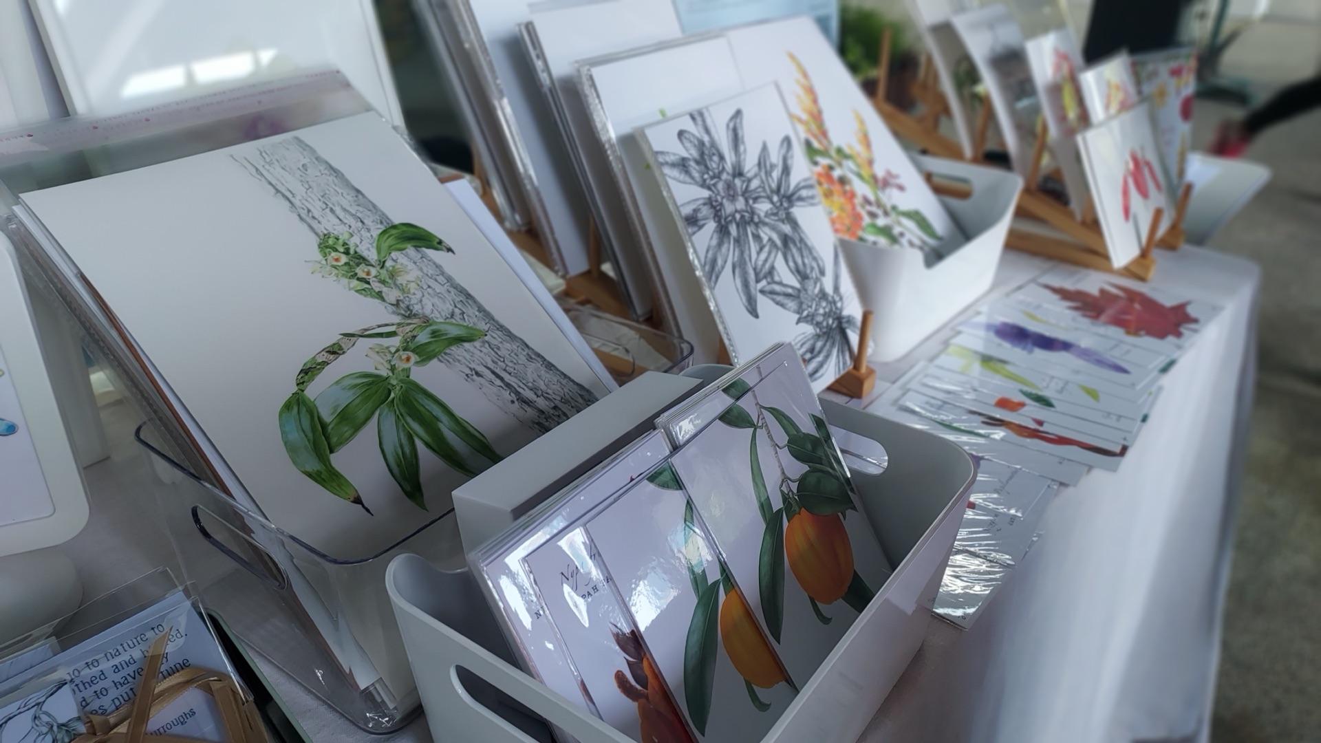 Botanical print stall at Gardeners' Day Out, HortPark Hyderabad Road